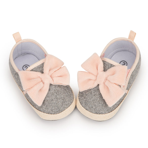 6 to 12 Months Baby Boys & Girls Canvas Shoes,Infant Non Slip Sole Slip-On Booties (Grey)-BT4652