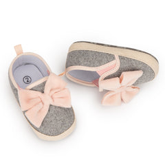 6 to 12 Months Baby Boys & Girls Canvas Shoes,Infant Non Slip Sole Slip-On Booties (Grey)-BT4652