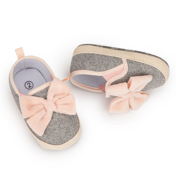 6 to 12 Months Baby Boys & Girls Canvas Shoes,Infant Non Slip Sole Slip-On Booties (Grey)-BT4652