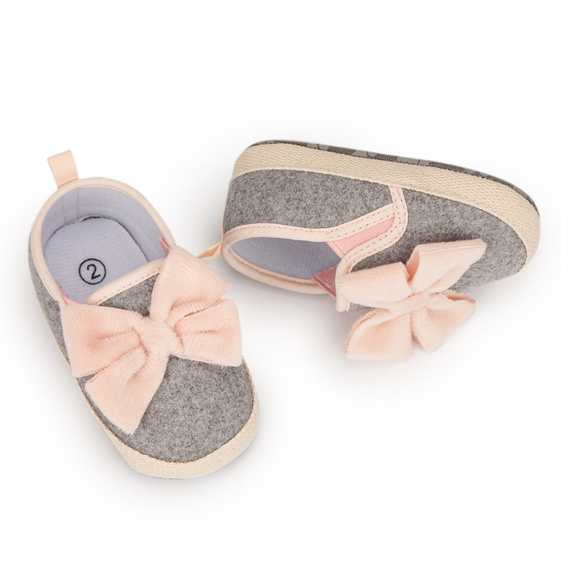 6 to 12 Months Baby Boys & Girls Canvas Shoes,Infant Non Slip Sole Slip-On Booties (Grey)-BT4652