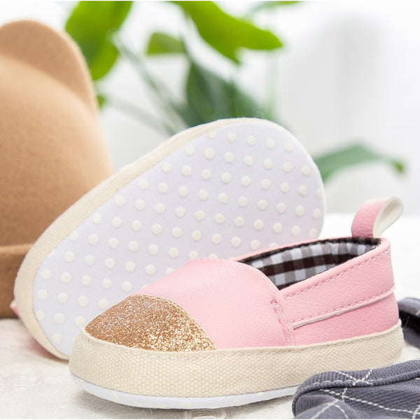 6 to 12 Months Baby Shoes,Infant Non Slip Soft Sole Loafer, Slip On Booties (Pink)-BT4656