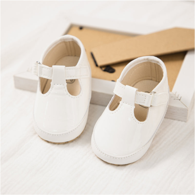 6 to 12 Months Baby Girls Shoes,Infant Non Slip Soft Sole Sneakers, Velcro Booties (White)-BT4658