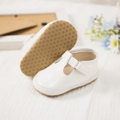 6 to 12 Months Baby Girls Shoes,Infant Non Slip Soft Sole Sneakers, Velcro Booties (White)-BT4658