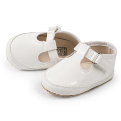 6 to 12 Months Baby Girls Shoes,Infant Non Slip Soft Sole Sneakers, Velcro Booties (White)-BT4658
