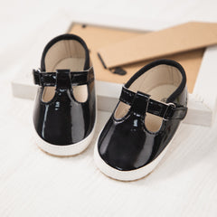6 to 12 Months Baby Girls Shoes,Infant Non Slip Soft Sole Sneakers, Velcro Booties (Black)-BT4659