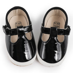 6 to 12 Months Baby Girls Shoes,Infant Non Slip Soft Sole Sneakers, Velcro Booties (Black)-BT4659