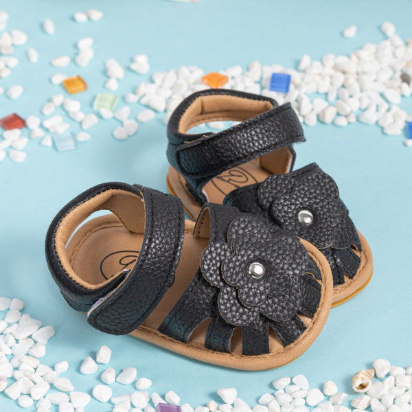 6 to 12 Months Baby Boys & Girls Shoes,Infant Non Slip Booties (Black)-BT4673