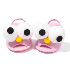 Neska Moda 6 to 12 Months Baby Girls Anti-Slip Tweety Face Sling Back Design Sandal (Baby Pink::White)-BT4695