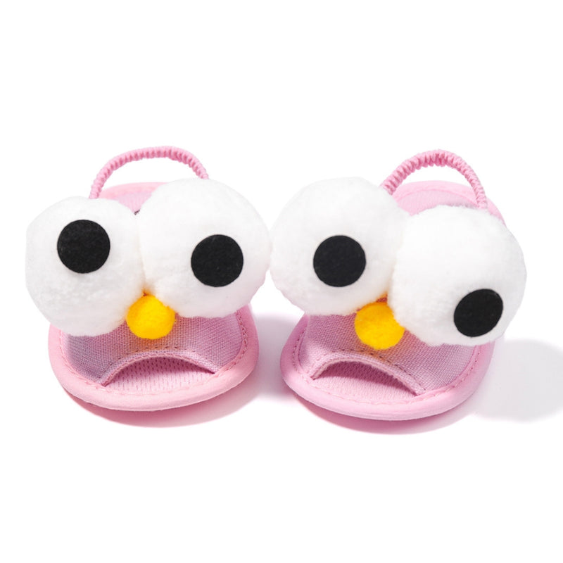 Neska Moda 6 to 12 Months Baby Girls Anti-Slip Tweety Face Sling Back Design Sandal (Baby Pink::White)-BT4695