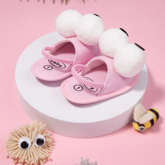 Neska Moda 6 to 12 Months Baby Girls Anti-Slip Tweety Face Sling Back Design Sandal (Baby Pink::White)-BT4695