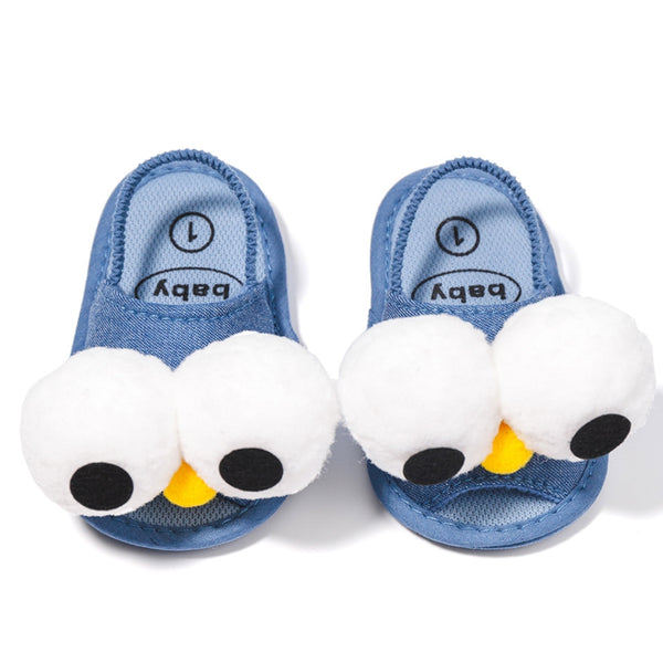 Neska Moda 6 to 12 Months Baby Girls Anti-Slip Tweety Face Sling Back Design Sandal (White::Blue)-BT4696