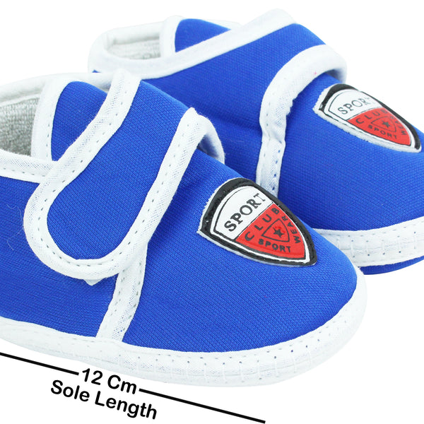 6 To 12 Months Baby Boys & Girls Soft Cotton Pre-Walker Sports Velcro Booties (Blue)-BT46