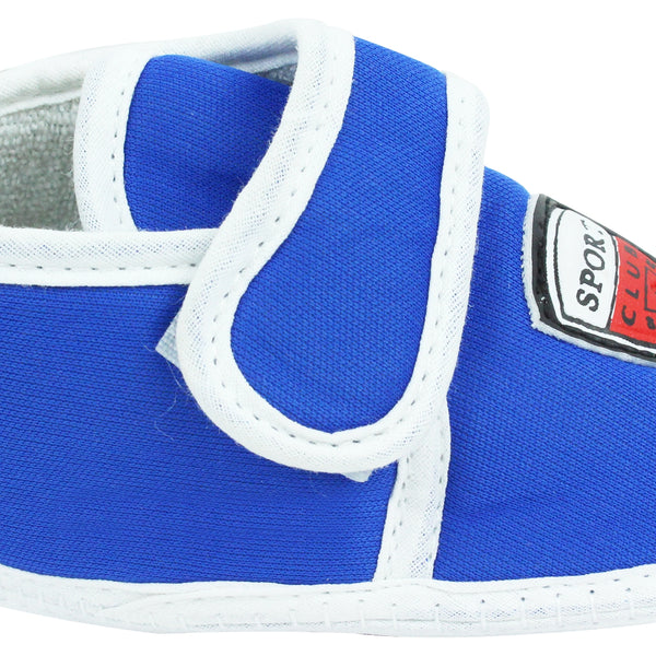 6 To 12 Months Baby Boys & Girls Soft Cotton Pre-Walker Sports Velcro Booties (Blue)-BT46