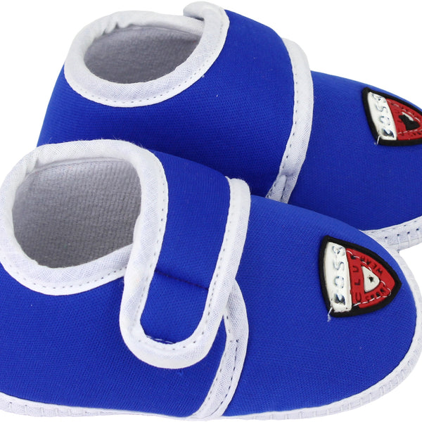 6 To 12 Months Baby Boys & Girls Soft Cotton Pre-Walker Sports Velcro Booties (Blue)-BT46