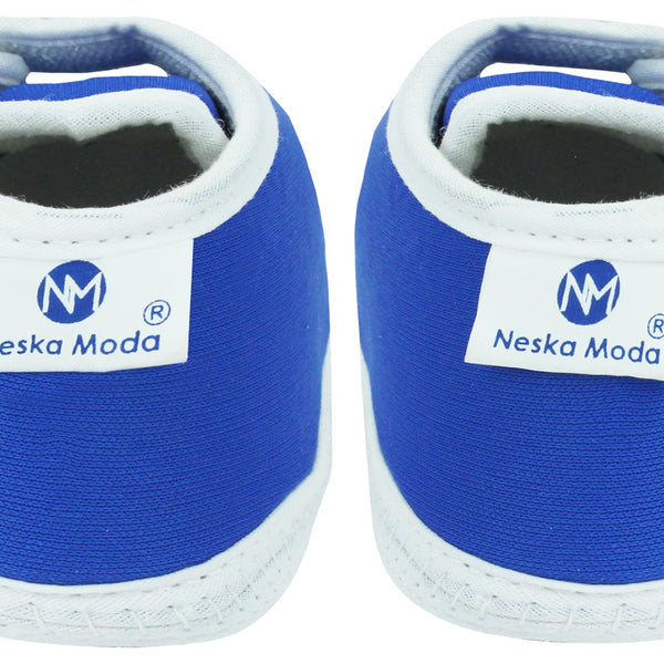 6 To 12 Months Baby Boys & Girls Soft Cotton Pre-Walker Sports Velcro Booties (Blue)-BT46