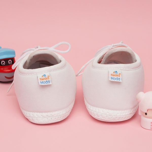 6 To 12 Months Baby Boys & Baby Girls Cute Soft Cotton Pre-Walker Lace Booties (Light Pink)-BT4703