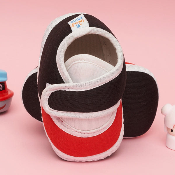 6 To 12 Months Baby Boys & Baby Girls Cute Soft Cotton Pre-Walker Sports Booties (Red)-BT4708