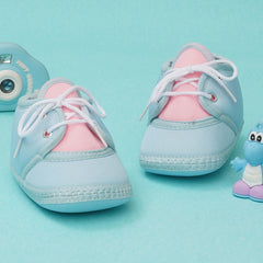 6 To 12 Months Baby Boys & Baby Girls Cute Soft Cotton Pre-Walker Lace Booties (Light Blue,Pink)