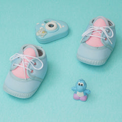 6 To 12 Months Baby Boys & Baby Girls Cute Soft Cotton Pre-Walker Lace Booties (Light Blue,Pink)