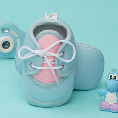 6 To 12 Months Baby Boys & Baby Girls Cute Soft Cotton Pre-Walker Lace Booties (Light Blue,Pink)