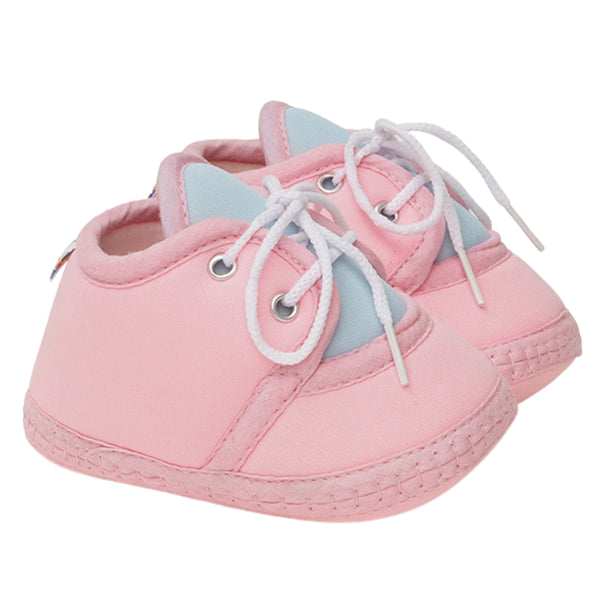 6 To 12 Months Baby Boys & Baby Girls Cute Soft Cotton Pre-Walker Lace Booties (Baby Pink,Blue)