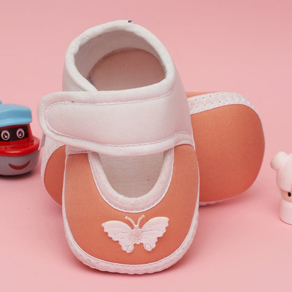 6 To 12 Months Baby Girls & Baby Boys Soft Cotton Cute Butterfly Booties (Light Pink)-BT4714