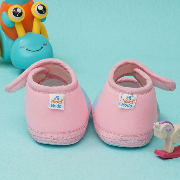 6 To 12 Months Baby Girls Soft Cotton Cute Butterfly Booties (Baby Pink,Blue)