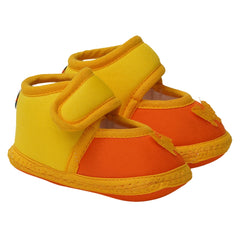 6 To 12 Months Baby Girls Soft Cotton Cute Butterfly Booties (Yellow,Orange)