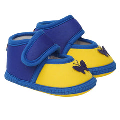 6 To 12 Months Baby Girls Soft Cotton Cute Butterfly Booties (Blue,Yellow)