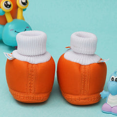 6 To 12 Months Baby Girls & Baby Boys Soft Cotton Cute Butterfly Booties (Orange,Blue)