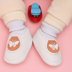 6 To 12 Months Baby Girls & Baby Boys Soft Cotton Cute Butterfly Booties (Pink)-BT4735