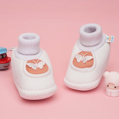 6 To 12 Months Baby Girls & Baby Boys Soft Cotton Cute Butterfly Booties (Pink)-BT4735