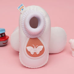 6 To 12 Months Baby Girls & Baby Boys Soft Cotton Cute Butterfly Booties (Pink)-BT4735