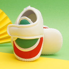 6 To 12 Months Pack Of 1 Baby Boys & Baby Girls Cotton Booties (White,Red,Green)-BT4739