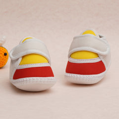 6 To 12 Months Pack Of 1 Baby Boys & Baby Girls Cotton Booties (White,Red,Yellow)-BT4740