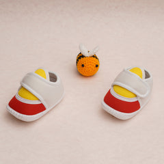 6 To 12 Months Pack Of 1 Baby Boys & Baby Girls Cotton Booties (White,Red,Yellow)-BT4740