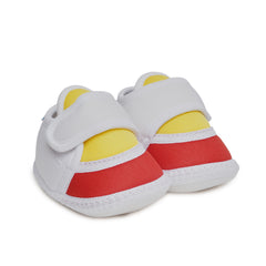 6 To 12 Months Pack Of 1 Baby Boys & Baby Girls Cotton Booties (White,Red,Yellow)-BT4740