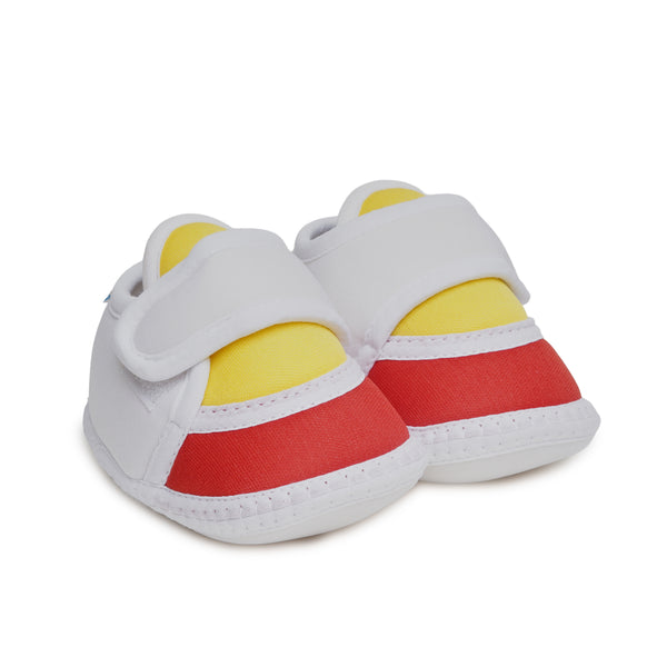 6 To 12 Months Pack Of 1 Baby Boys & Baby Girls Cotton Booties (White,Red,Yellow)-BT4740