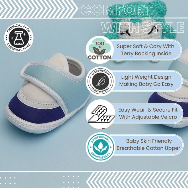 6 To 12 Months Pack Of 1 Baby Boys & Baby Girls Cotton Booties (White,Maroon)-BT4743
