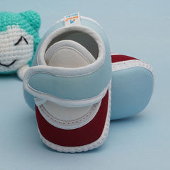 6 To 12 Months Pack Of 1 Baby Boys & Baby Girls Cotton Booties (White,Maroon)-BT4743