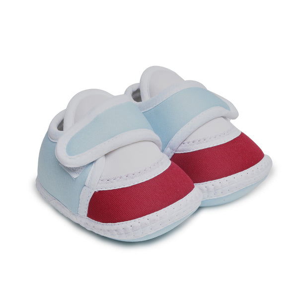 6 To 12 Months Pack Of 1 Baby Boys & Baby Girls Cotton Booties (White,Maroon)-BT4743