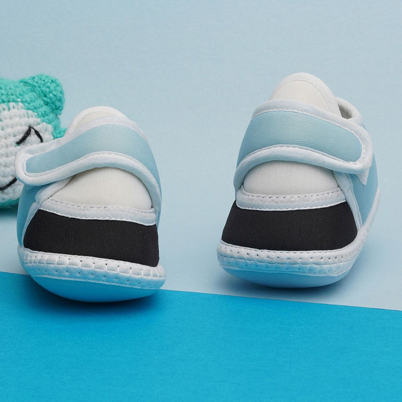 6 To 12 Months Pack Of 1 Baby Boys & Baby Girls Cotton Booties (White,Blue,Black)-BT4745