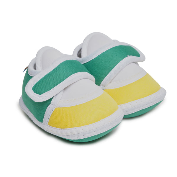 6 To 12 Months Pack Of 1 Baby Boys & Girls Cotton Booties (White,Green,Yellow)-BT4747