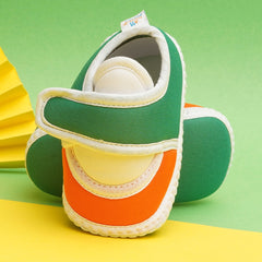 6 To 12 Months Pack Of 1 Baby Boys & Girls Cotton Booties (White,Green,Orange)-BT4748