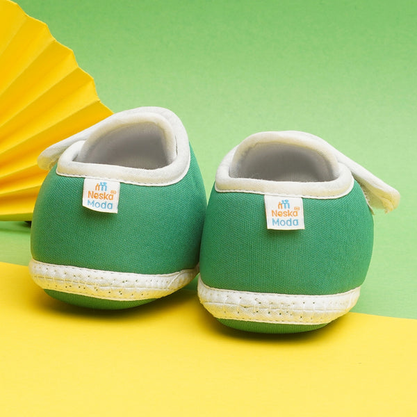 6 To 12 Months Pack Of 1 Baby Boys & Baby Girls Cotton Booties (White,Green,Pink)-BT4749