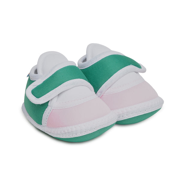 6 To 12 Months Pack Of 1 Baby Boys & Baby Girls Cotton Booties (White,Green,Pink)-BT4749