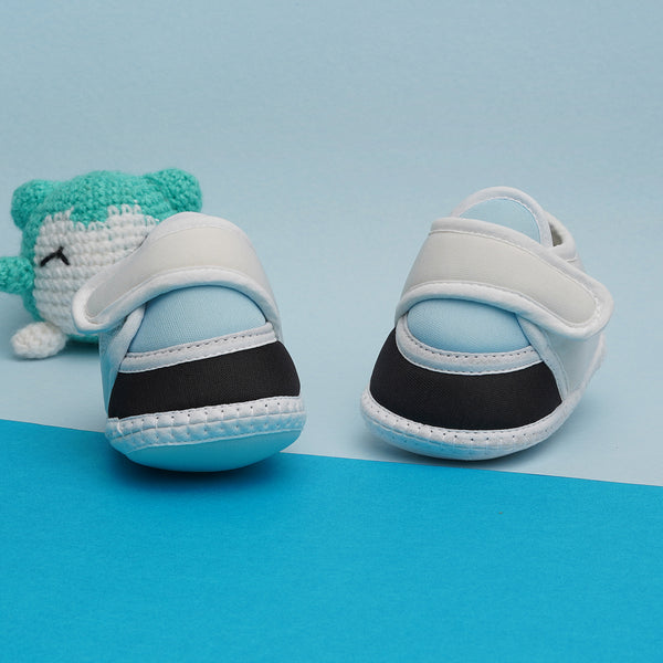6 To 12 Months Pack Of 1 Baby Boys & Baby Girls Cotton Booties (White,Blue,Black)-BT4752