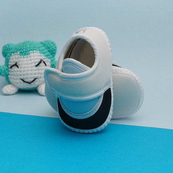 6 To 12 Months Pack Of 1 Baby Boys & Baby Girls Cotton Booties (White,Blue,Black)-BT4752