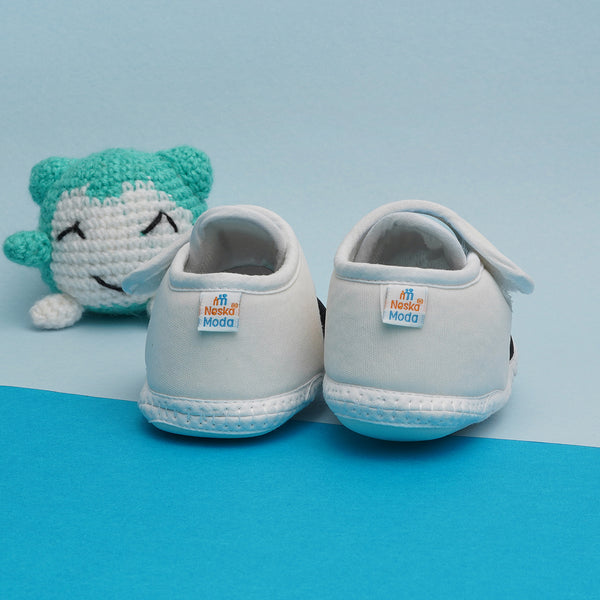 6 To 12 Months Pack Of 1 Baby Boys & Baby Girls Cotton Booties (White,Blue,Black)-BT4752