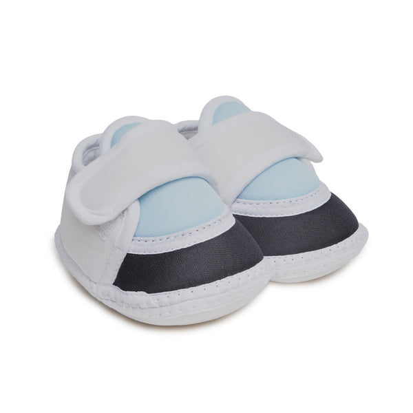 6 To 12 Months Pack Of 1 Baby Boys & Baby Girls Cotton Booties (White,Blue,Black)-BT4752